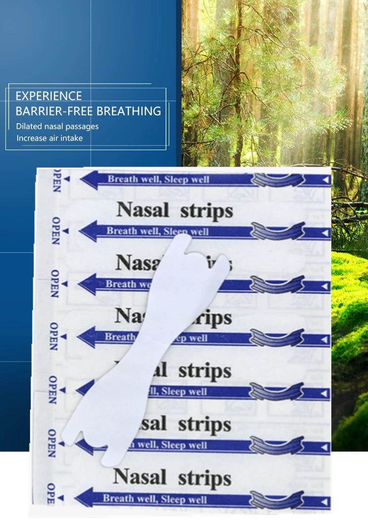 50pcs/Lot Transparent Nasal Strips Anti-Snoring Sticker Better Nose Breath Reduce Snoring Tool Health Care Stop Snoring Patch