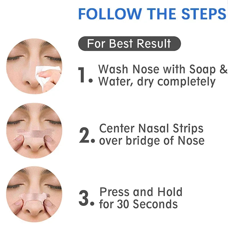 100/200/300pcs Breath Nasal Strips Right Way Stop Snoring Anti Snore Nose Strip Easier Better Breathing Good Sleeping Patches