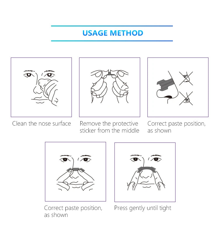 50pcs/Lot Transparent Nasal Strips Anti-Snoring Sticker Better Nose Breath Reduce Snoring Tool Health Care Stop Snoring Patch